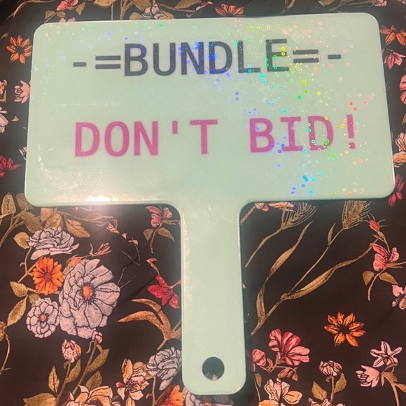 3D Printed handmade sign Bundle Do not bid for live shows Holographic handle - Picture 3 of 4